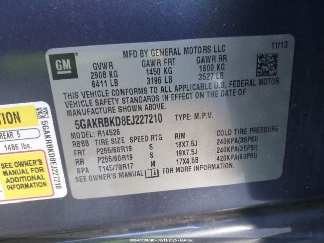 Driver Left Front Window Regulator Fits 08-17 ENCLAVE 4835368