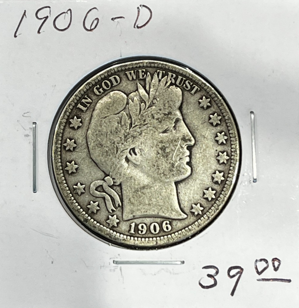 1906-D Barber Half Dollar Looks Fine