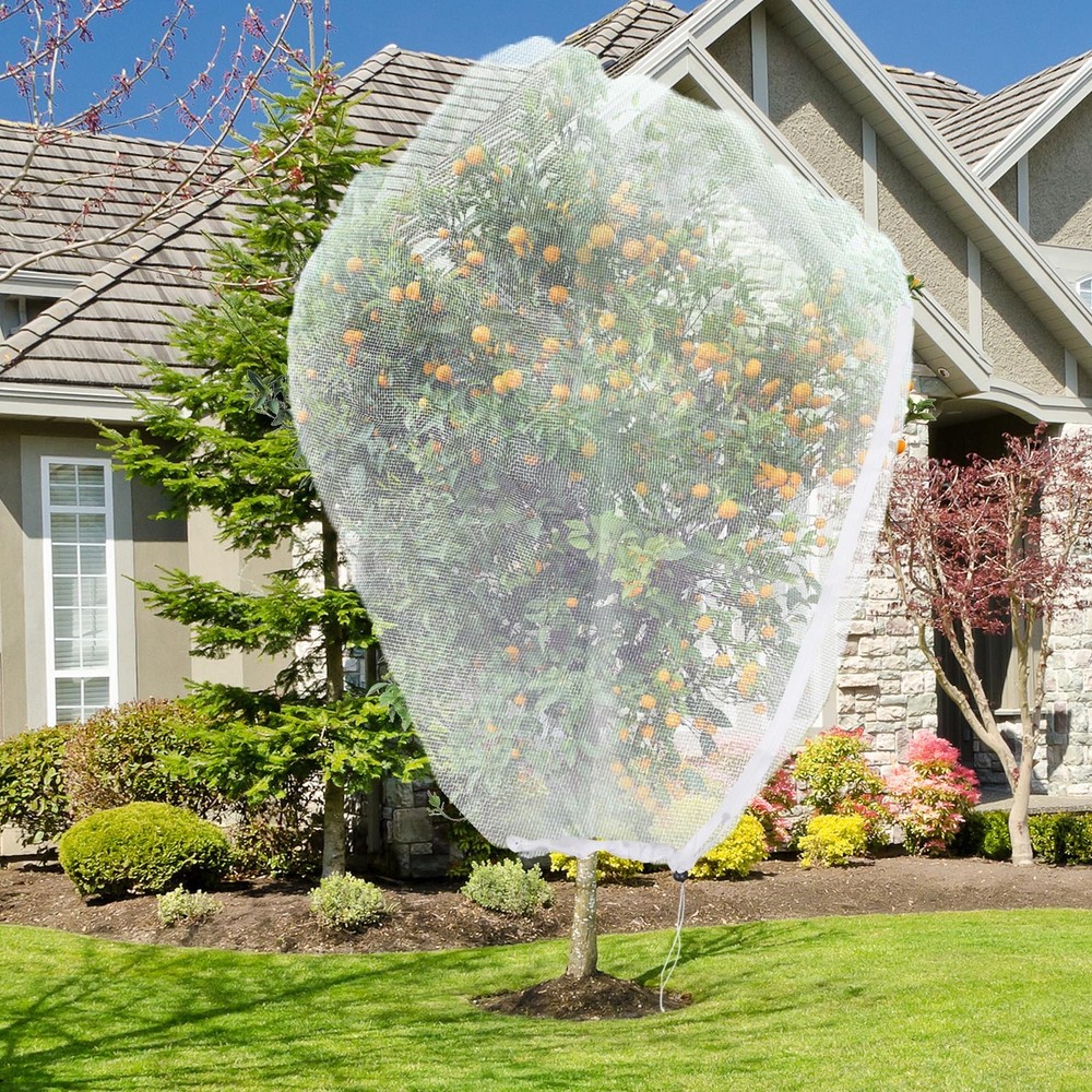 Fruit Tree Netting 8x8FT HDEP Material, 2 Pack with Drawstring & Zipper