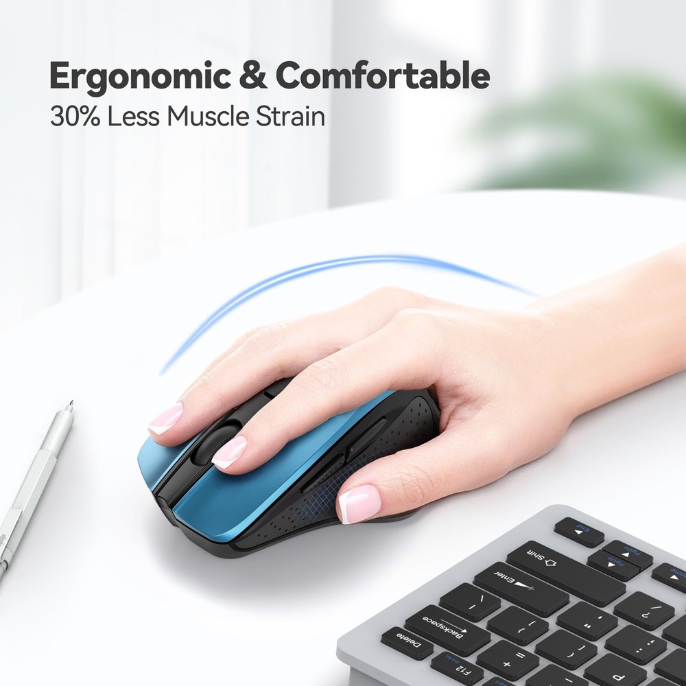 Wireless , 2.4G Ergonomic Optical , Computer for Laptop, PC, Computer, Chrome...