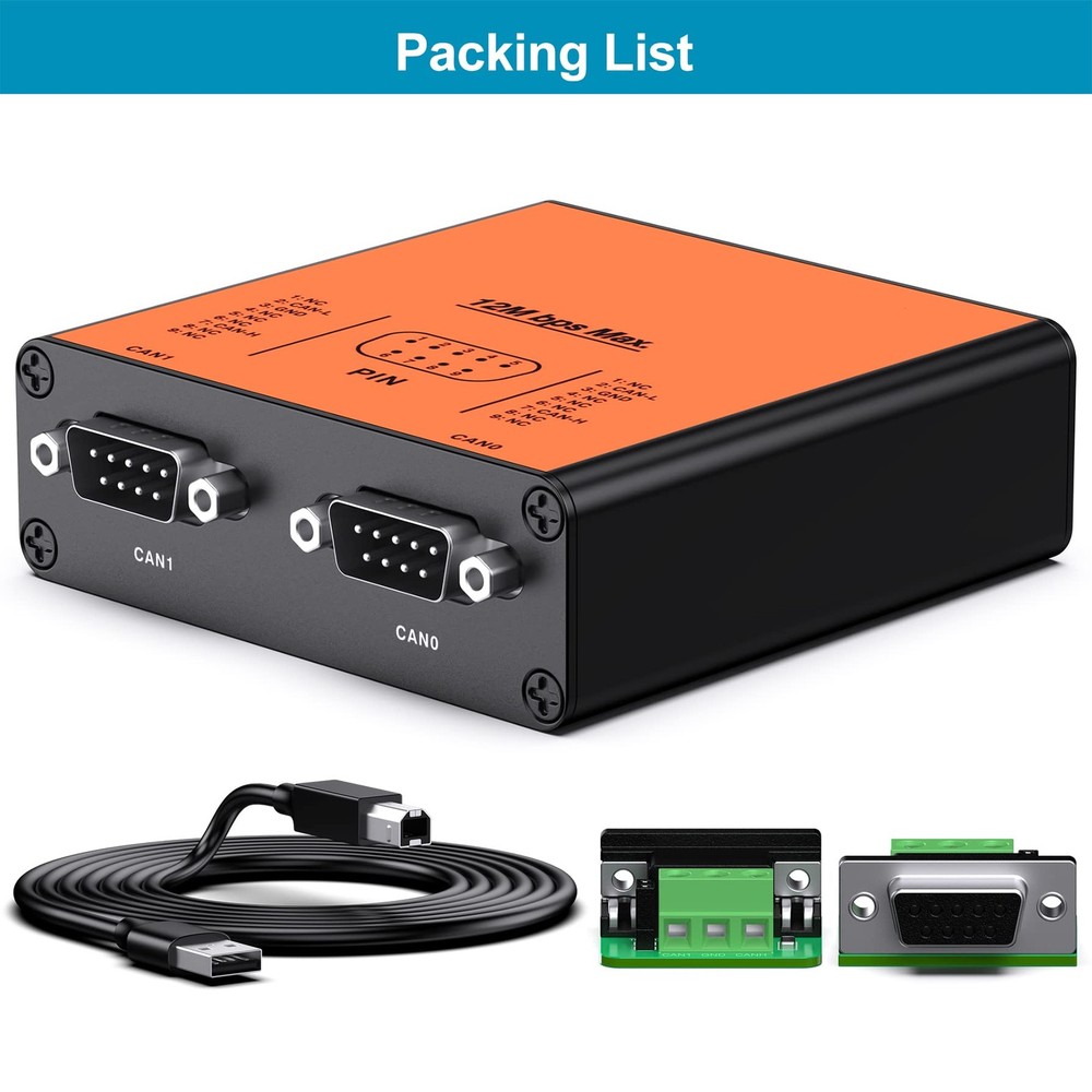 PU2CANFD Series USB2CANFDX2 USB To CAN Converter Interface Adapter Module