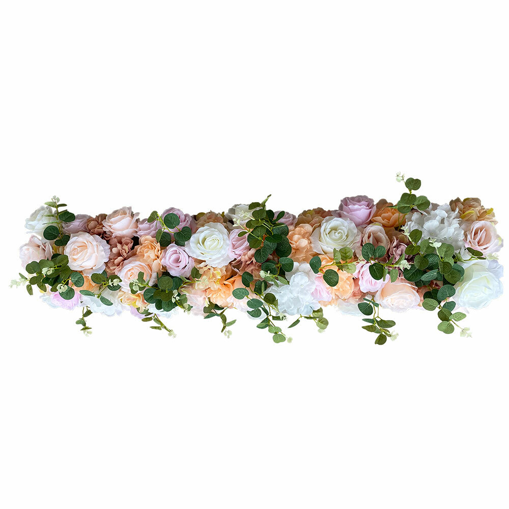 Artificial Silk Flower Row Panel Wedding Draping Floral Garland Backdrop 100cm