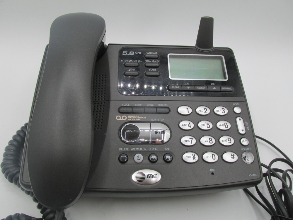 AT&T 5.8GHz TELEPHONE DIGITAL ANSWERING SYSTEM #E5908!