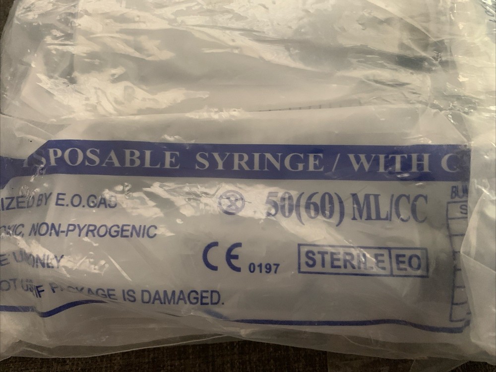 4 Pack 60mL Large Syringe for Liquid with Tip Cap, Plastic Syringes