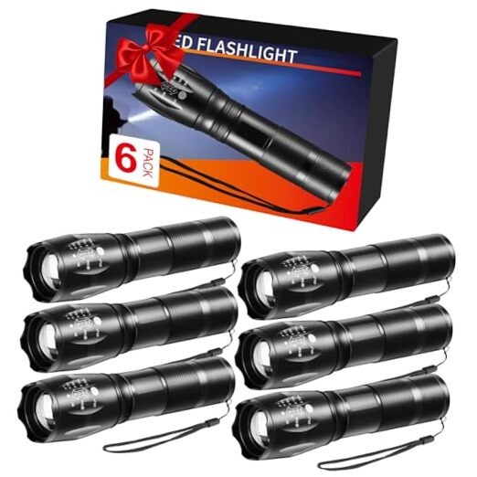 LED Flashlights High Lumens, 5Mode Tactical Flashlight for Home, Small 6Pack