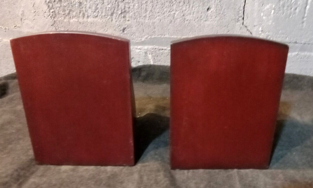 Eldon Solid Wood Mahogany With Black Accent Bookends