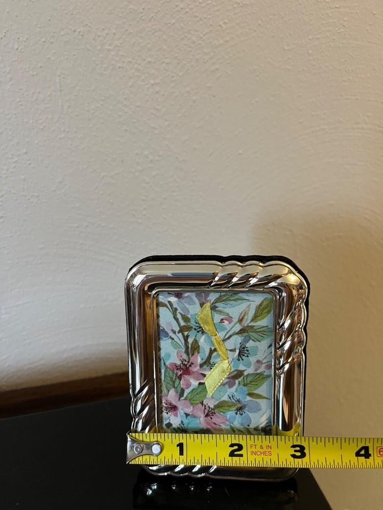 Repurposed Silver Toned Frame with Vintage Card