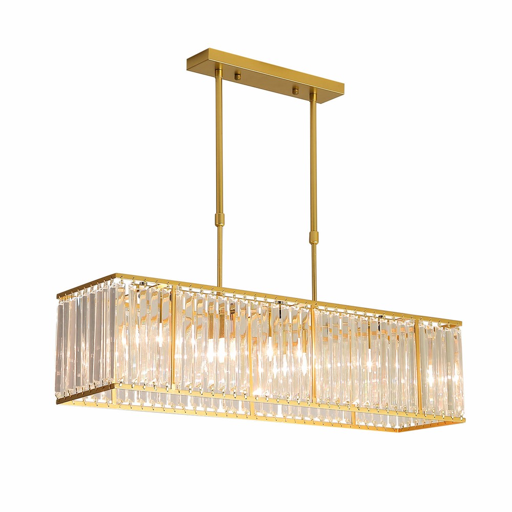 Modern Rectangular Crystal Chandeliers Pendant Ceiling Light for Dining Room HOT