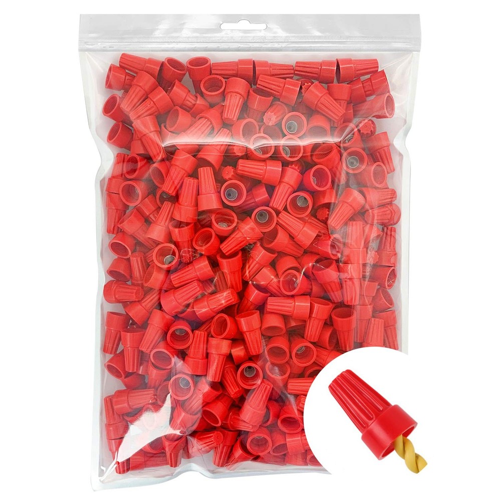 300 Pcs Red Electrical Wire Connectors Screw Terminals, with Spring Insert Tw...