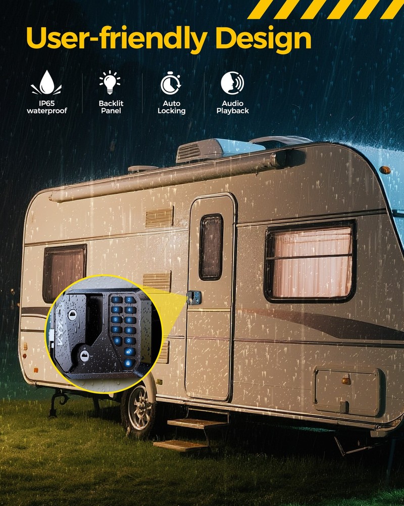 KYX RV Door Lock Keyless Entry with Remote & Password
