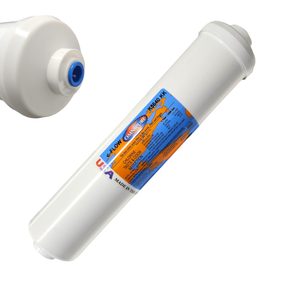 Omnipure K5640-KK Inline GAC 12" x 2.5" Postfilter 3/8" QC