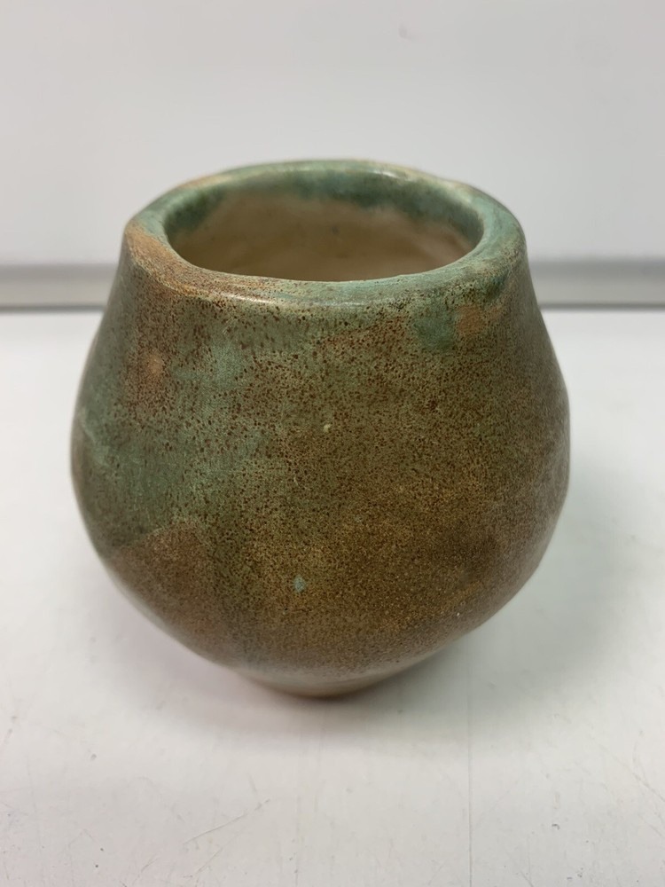 Vintage Handmade Stoneware Pot with Lid