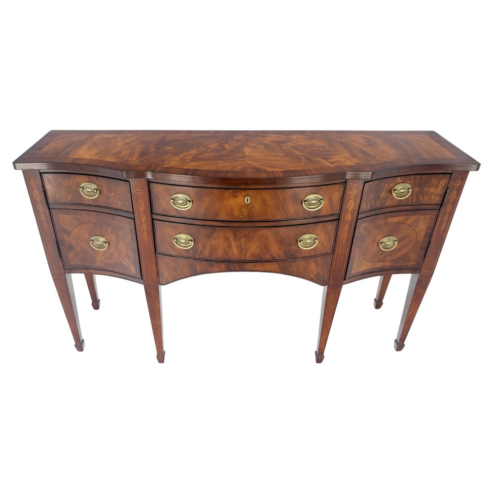 Broyhyll Bow Front Crotch Mahogany Banded Top Sideboard Buffet Console MINT!