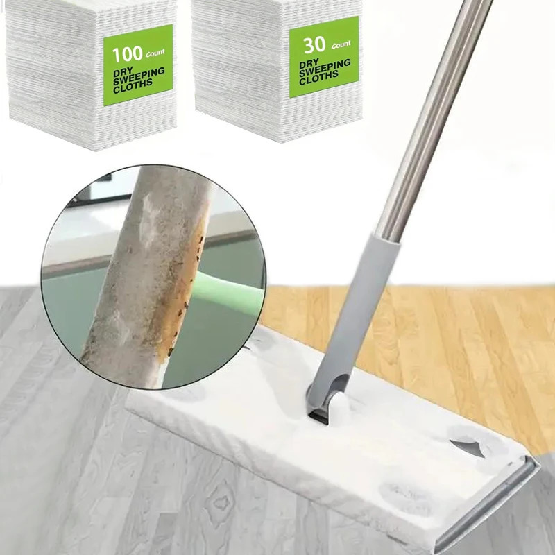 30PCS Disposable MicroFibre Electrostatic Floor Cloths Dust Removal Mop Pape