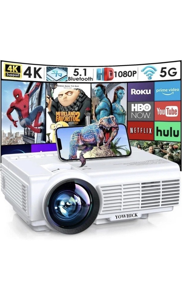 YOWHICK DP01 LED Projector - 1080P Output (White)