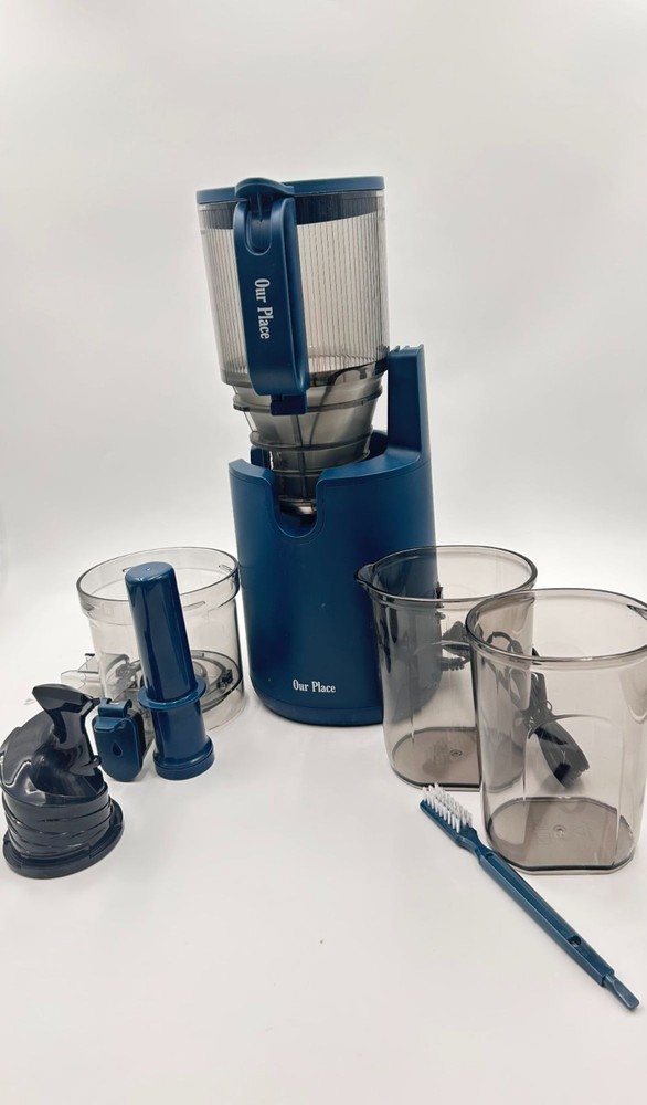 Our Place Blue Cold Press Slow Juicer Masticating w/ Accessories