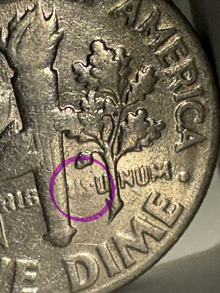 1974 Dime Missing Mint Mark And Faint “US”On The Back Side, More Errors