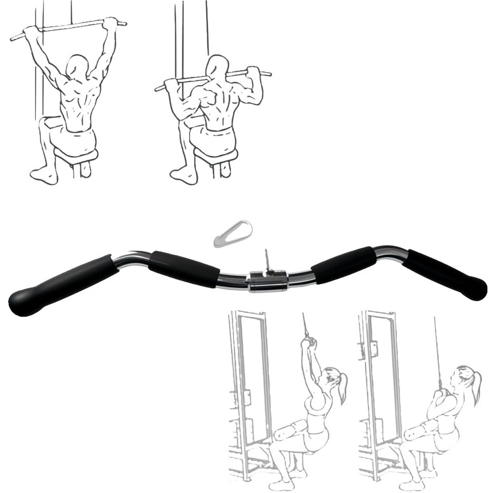 Barbell Multi-Exerciser Cable Attachment For Cable Machines, Lat Pull Down Ba...