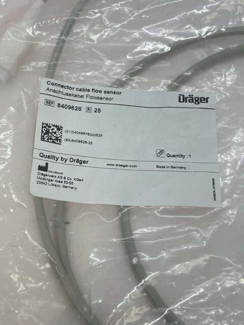 OEM - Drager Connector Cable Flow Sensor - 8409626 - NEW -