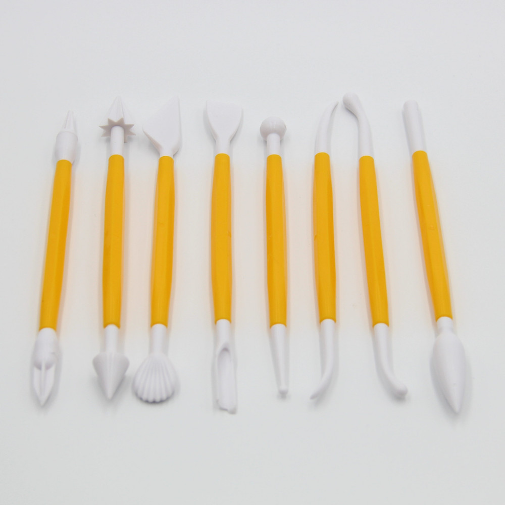 Clay Texture Tools, Yellow,Double Ended Texture Tools for Polymer and Air Dry cl