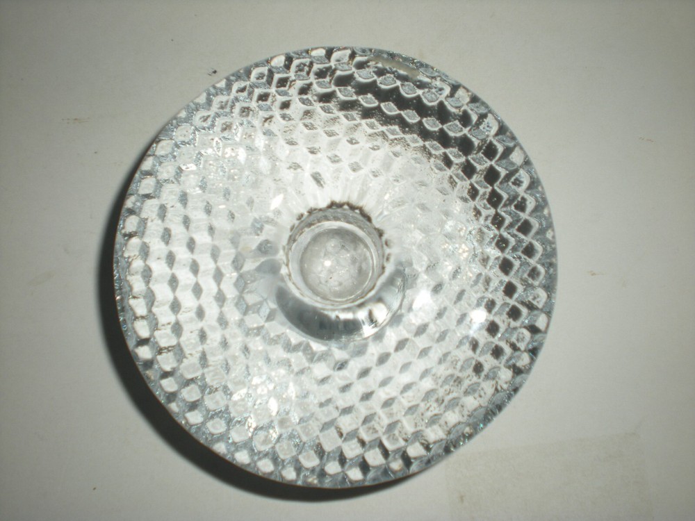 Candle Holders Contemporary Pair Cubism Glass Pattern vtg