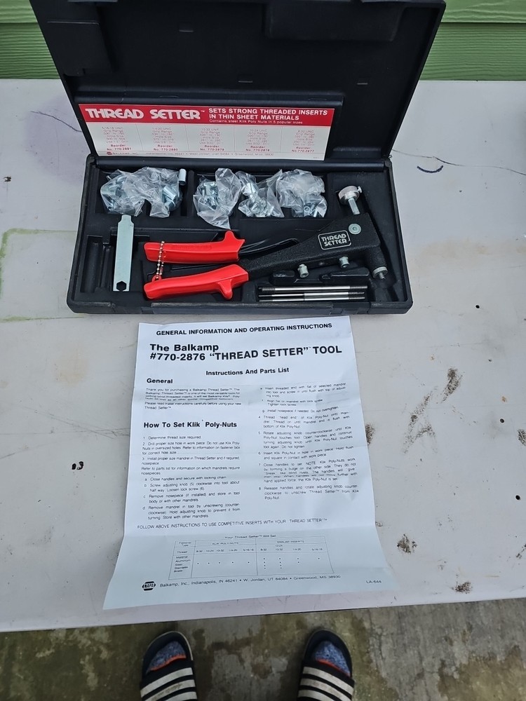Balkamp Thread Setter Kit with Klik Poly-Nuts Model 770-2876