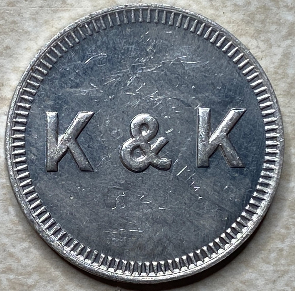 T9205 K & K, Unknown  Anillo Restrike Arcade Token