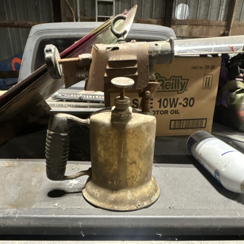 Vintage Brass Blowtorch with Black Handle