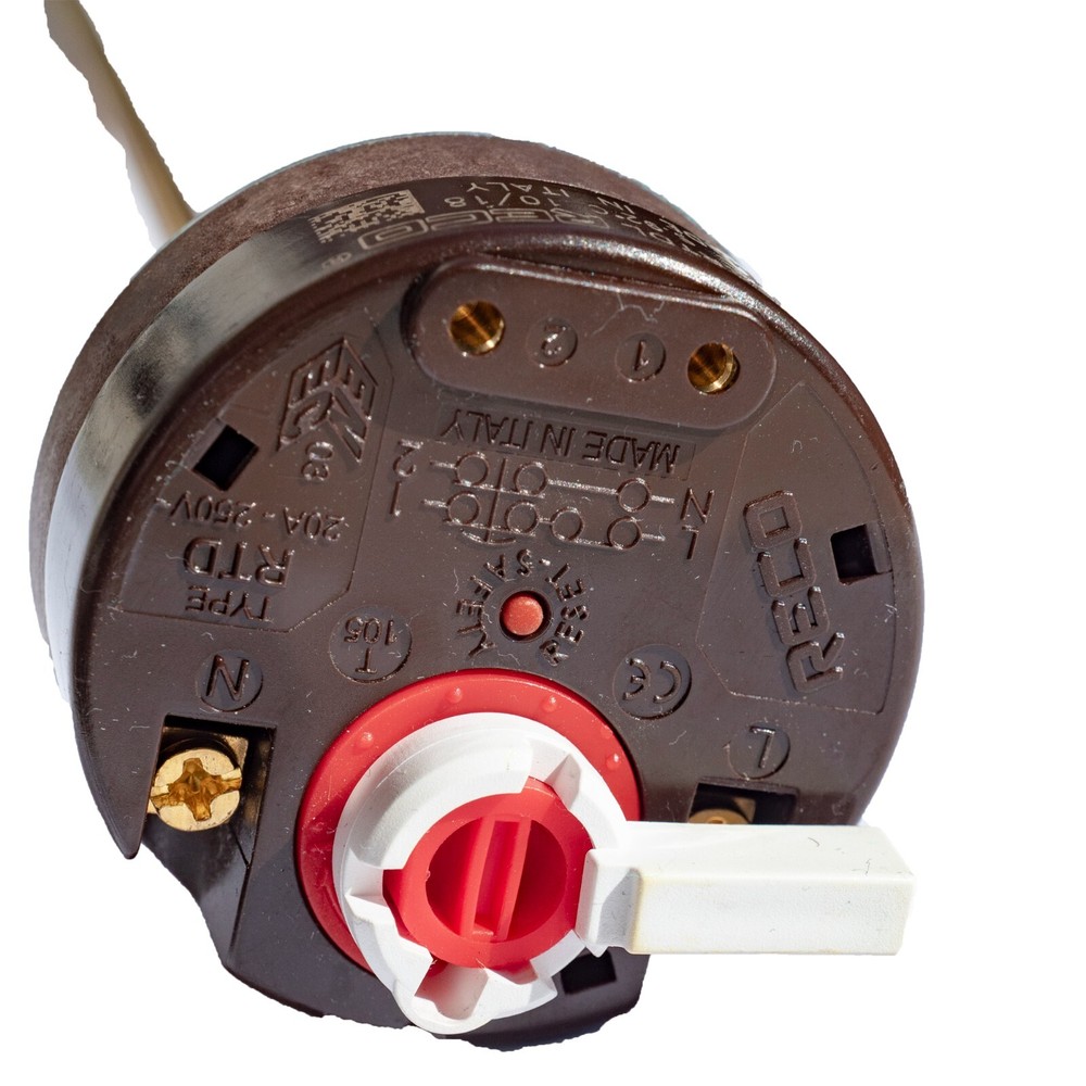 SOLAR TANK HEATING ELEMENT 3000W 1 1/4" BSP WITH ROD THERMOSTAT RTS RECO ANODE