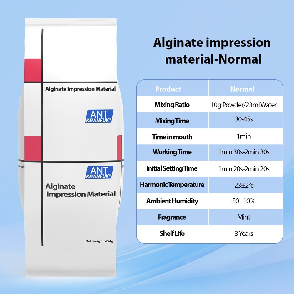 Dental Chromatic Alginate Impression Material for Removable Dentures