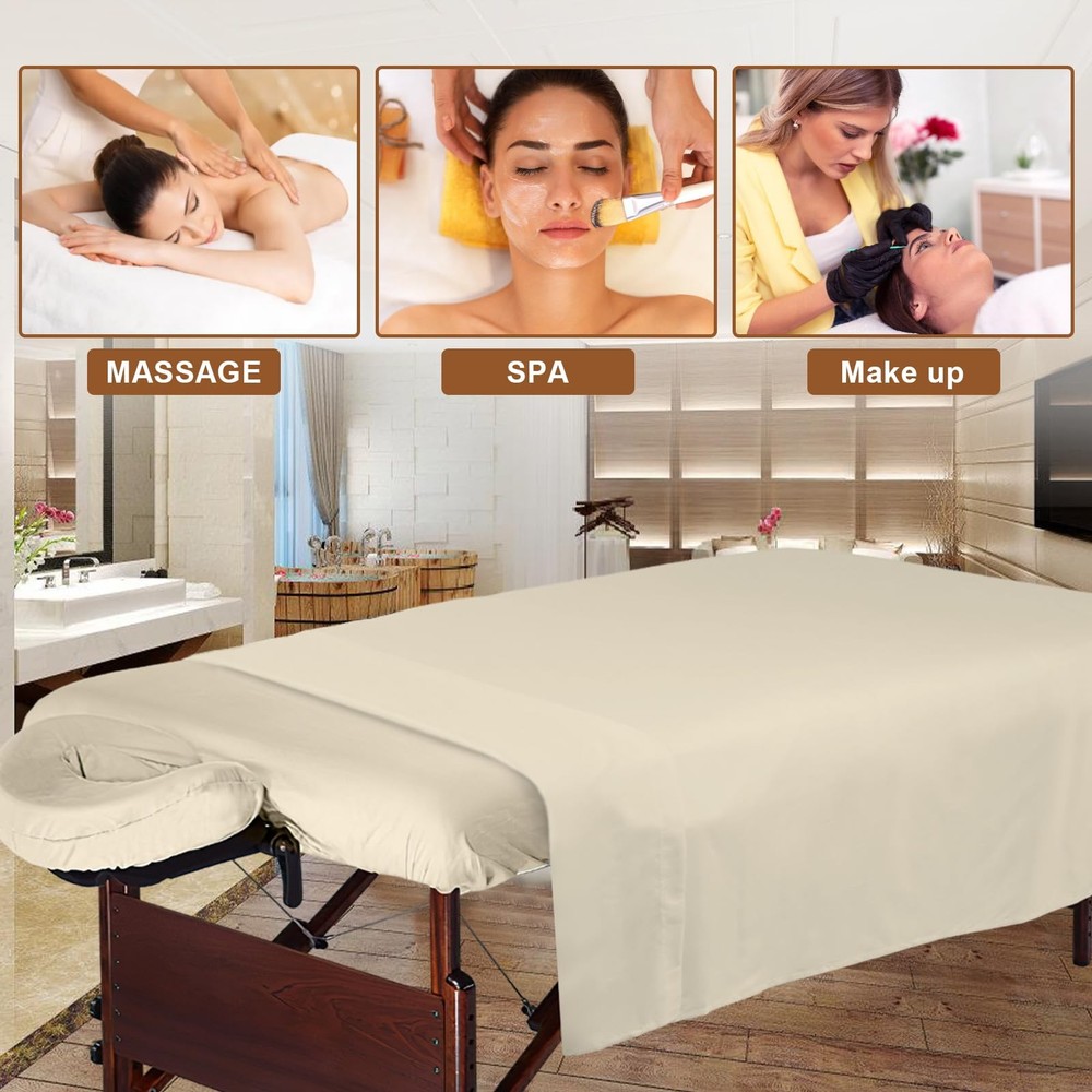 4 Sets Premium Microfiber Massage Table Sheets Set 3 Piece Set Includes Massa...