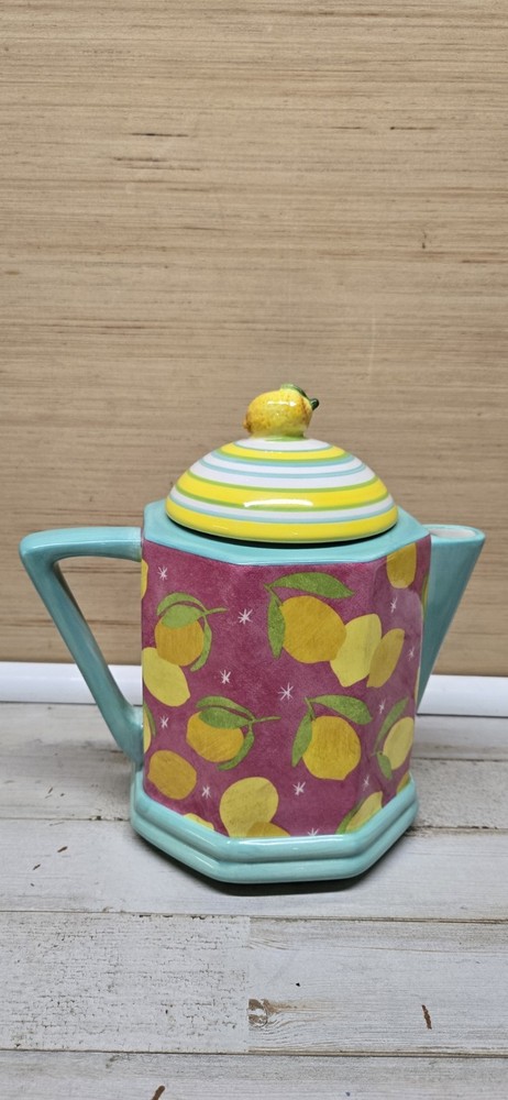 Certified International Pink Ceramic Tea Pot