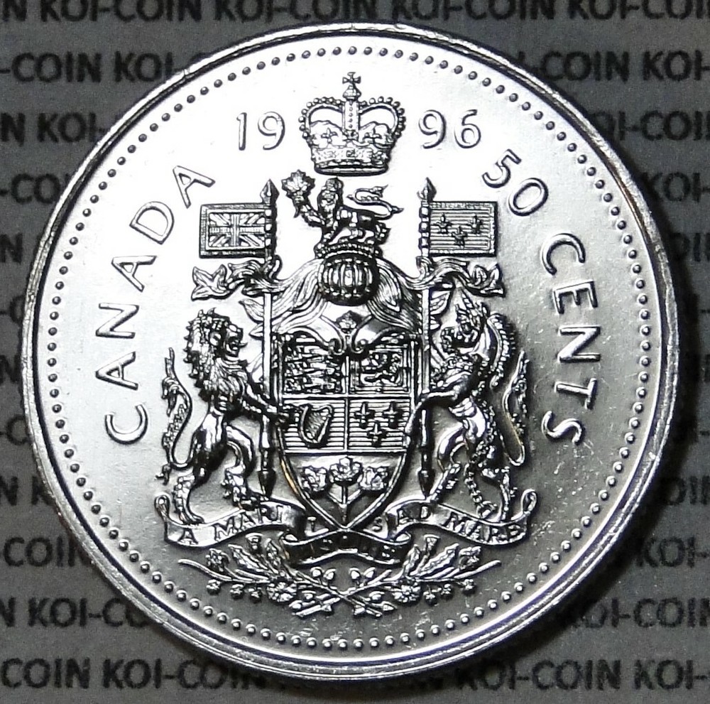BU UNC Canada 1996 50 cent 50c half dollar coin from mint roll