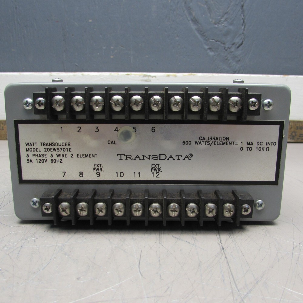 NEW TRANSDATA 20EWS701E WATT TRANSDUCER,3PH,3WIRE,2ELEMENT,120V,5A! MAKE OFFER!