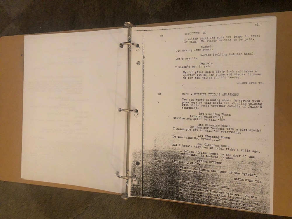 Vintage Thin Man Script [reproduction] with note From The Screenwriter Albert H
