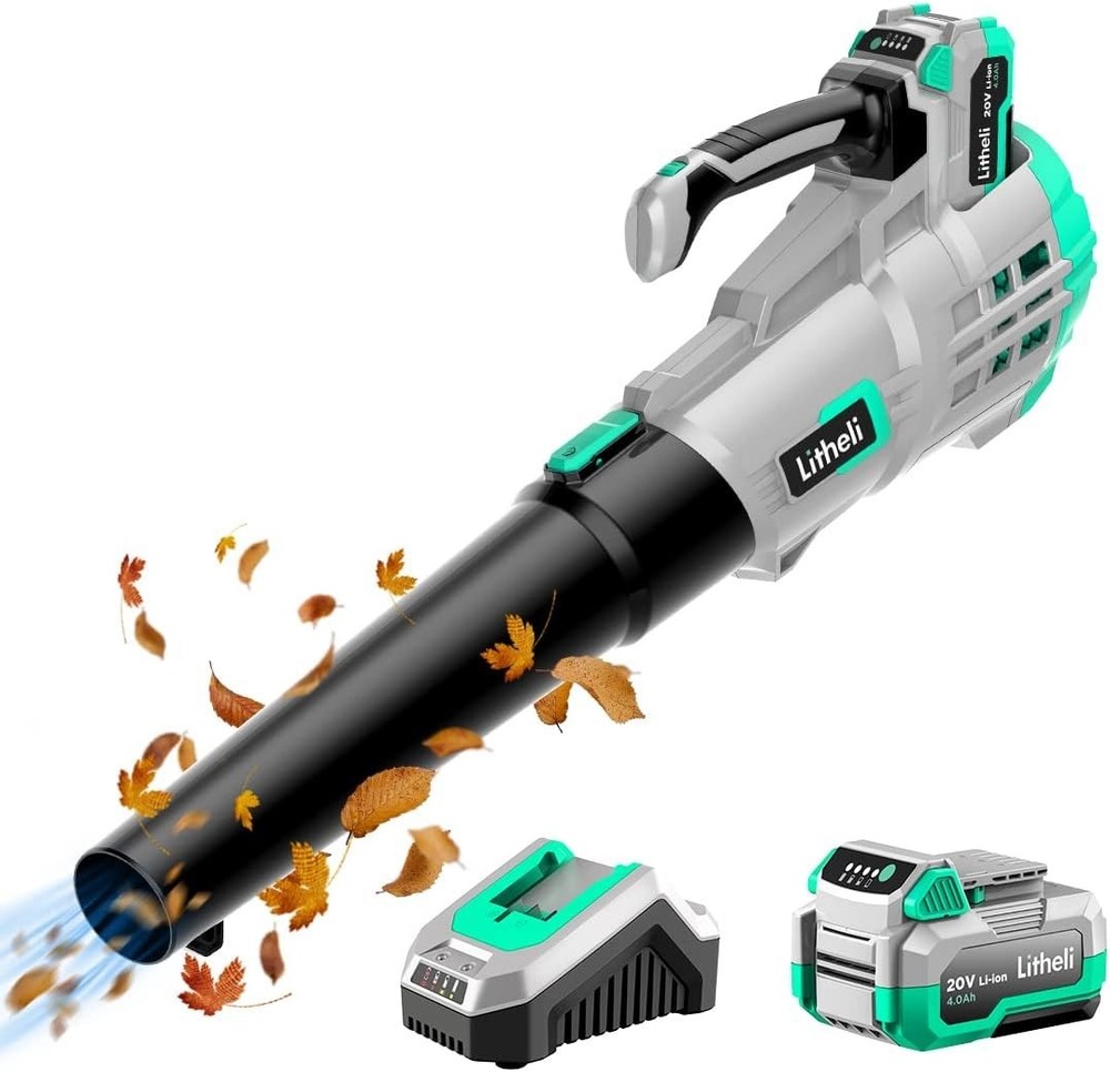 20V Cordless Leaf Blower 350 CFM 85 MPH Variable Speeds Electric Leaf Blower