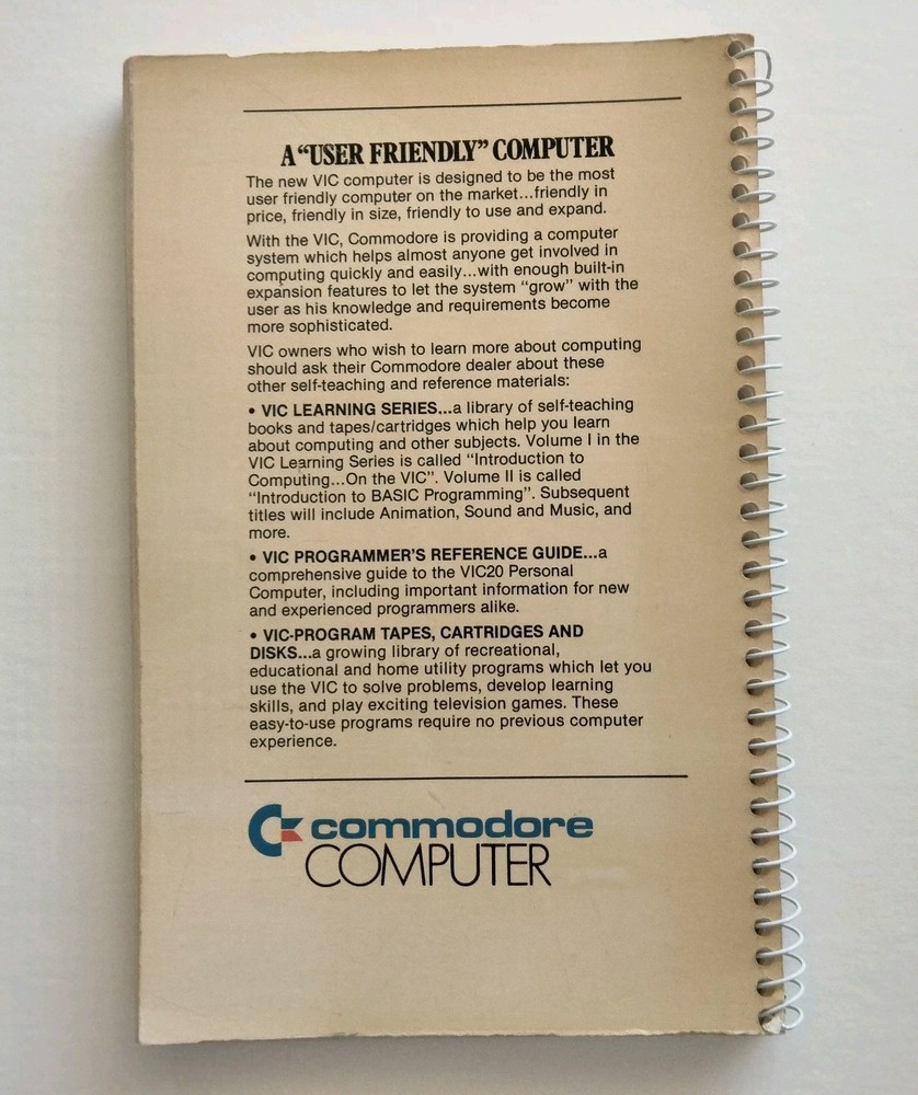 Personal Computing on the VIC-20 A Friendly Computer Guide, 1984 Commodore