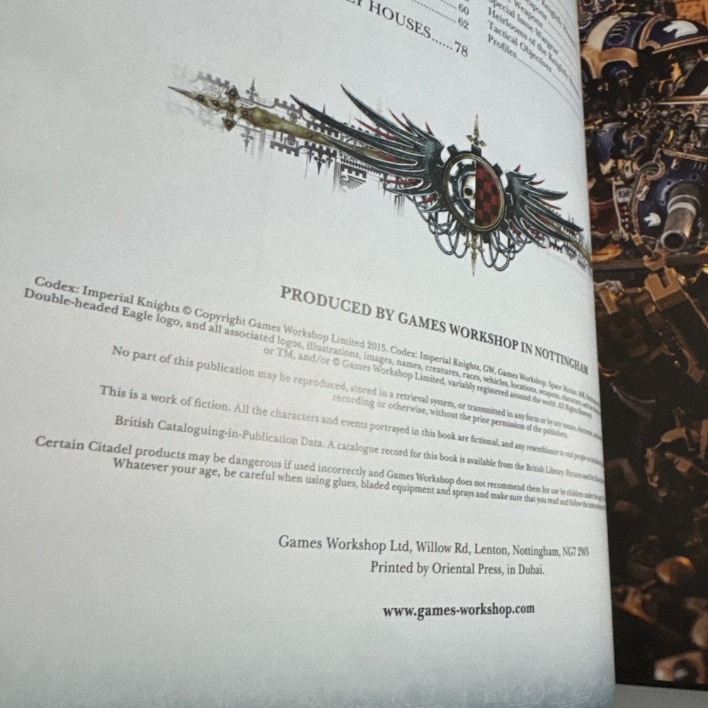 Warhammer 40K RPG Codex Imperial Knights
