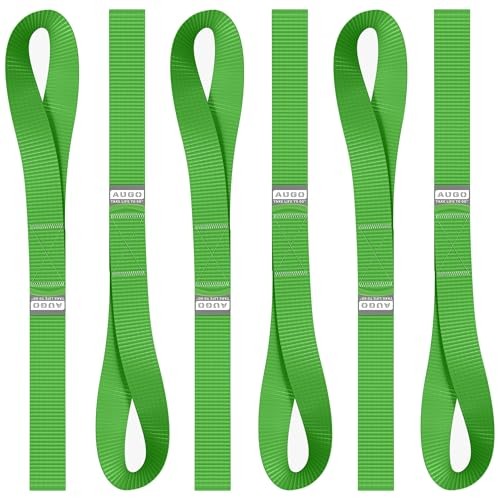 Soft Loop Tie Down Straps - 1,500 Load Capacity & 4,500 Lbs 12 Inch Green