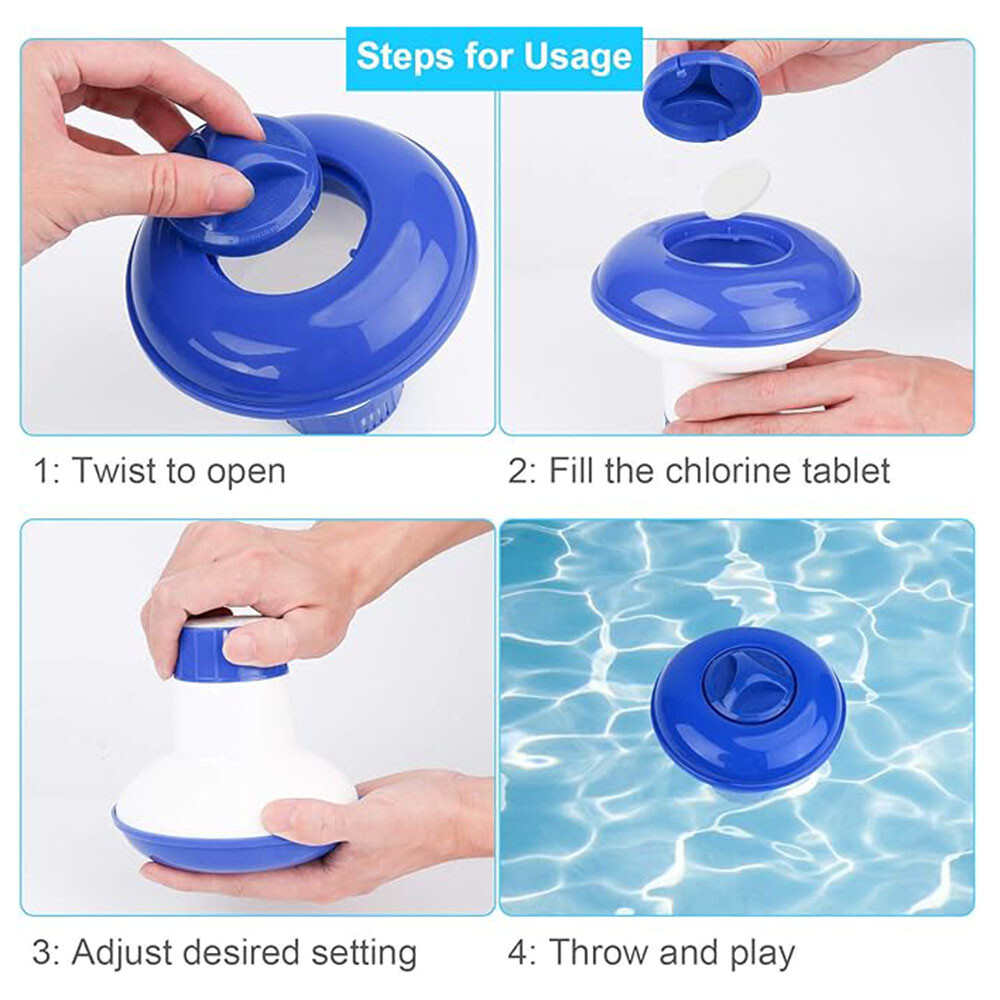 ABS Pool Chlorine Dispenser 1.5" Tablet Holder,Durable & Floatable Design