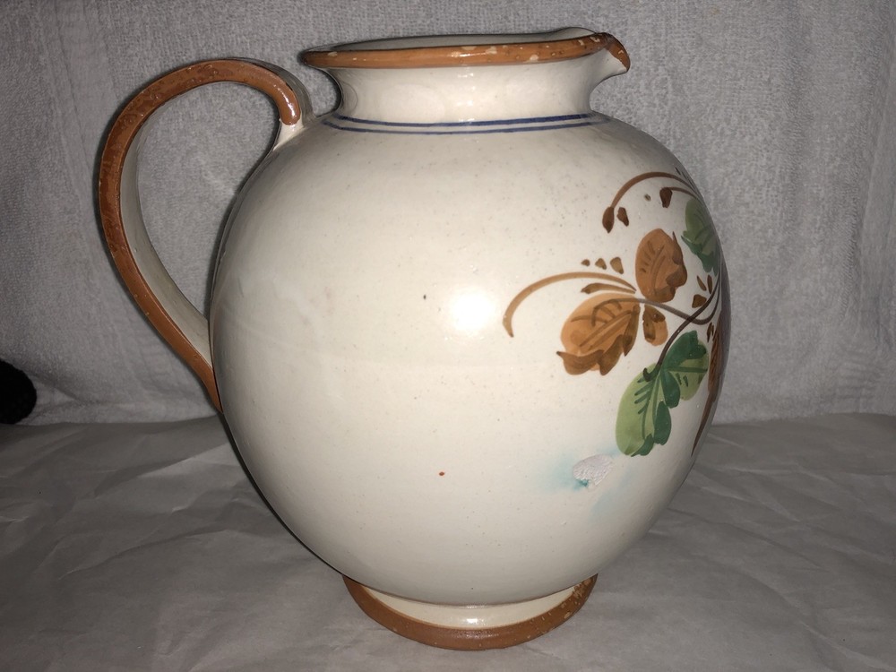 Pottery Pitcher Jug - Italy written on bottom.