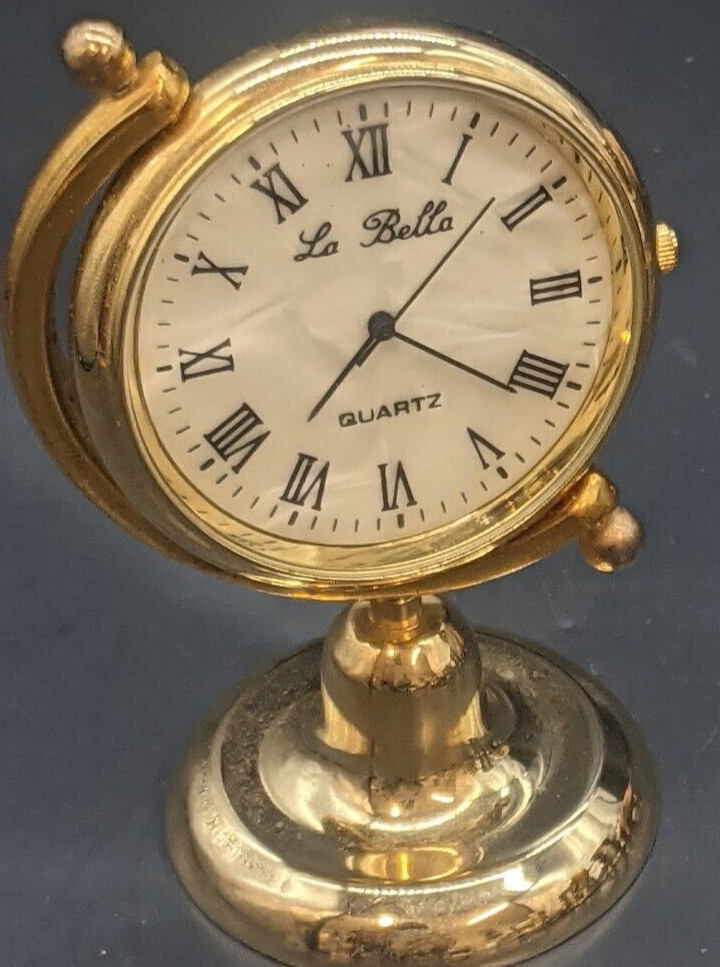 Golden Globe Mini Clock With Base