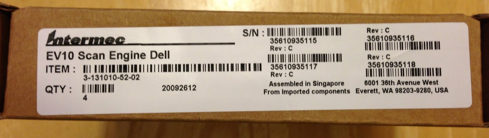 NEW Intermec EV10 Dell High Performance APS Barcode Scanner Engine (Quantity 1)