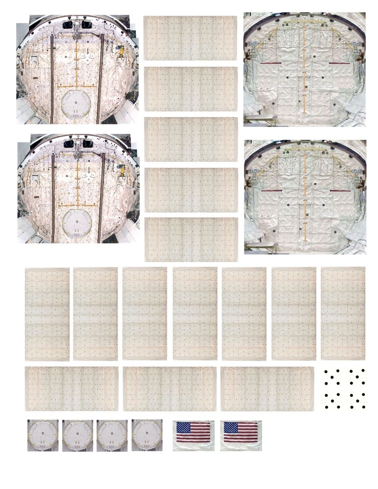 Shuttle Payload Bay Surface Detail Application Sets - 3 scales. two paper types