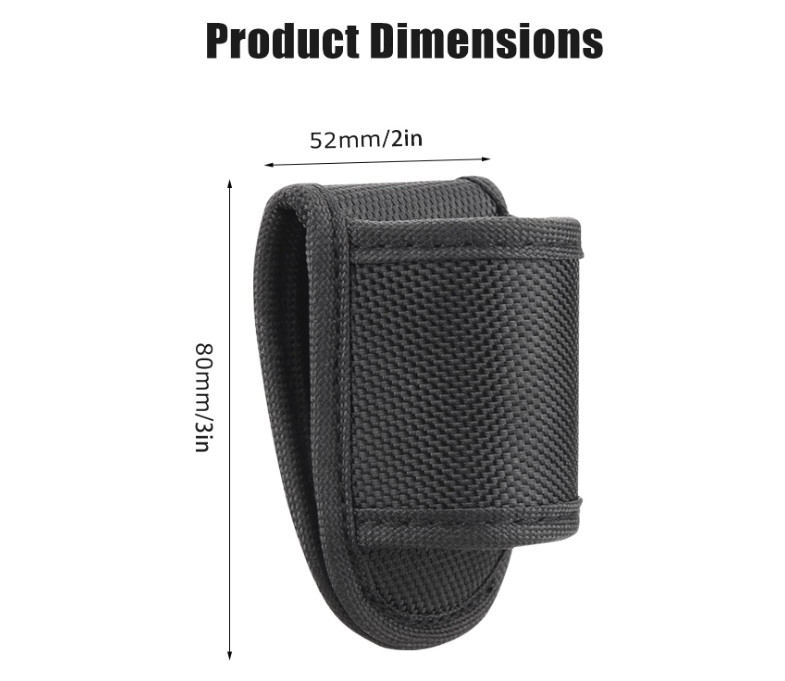 Flashlight Holster for Duty Belt, Open Top D Cell Compact Light Holder Case, Nyl