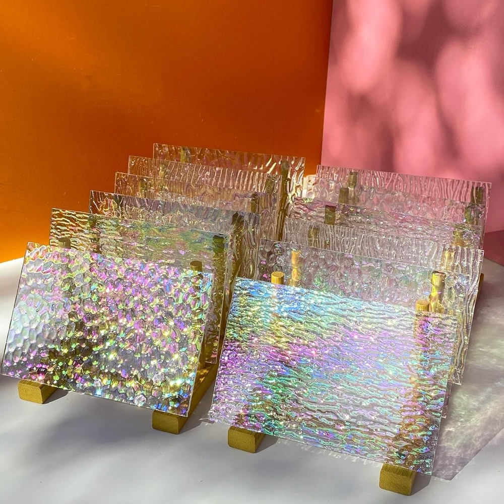 Clear Textured Stained Glass Sheets Variety Pack for Creative Projects