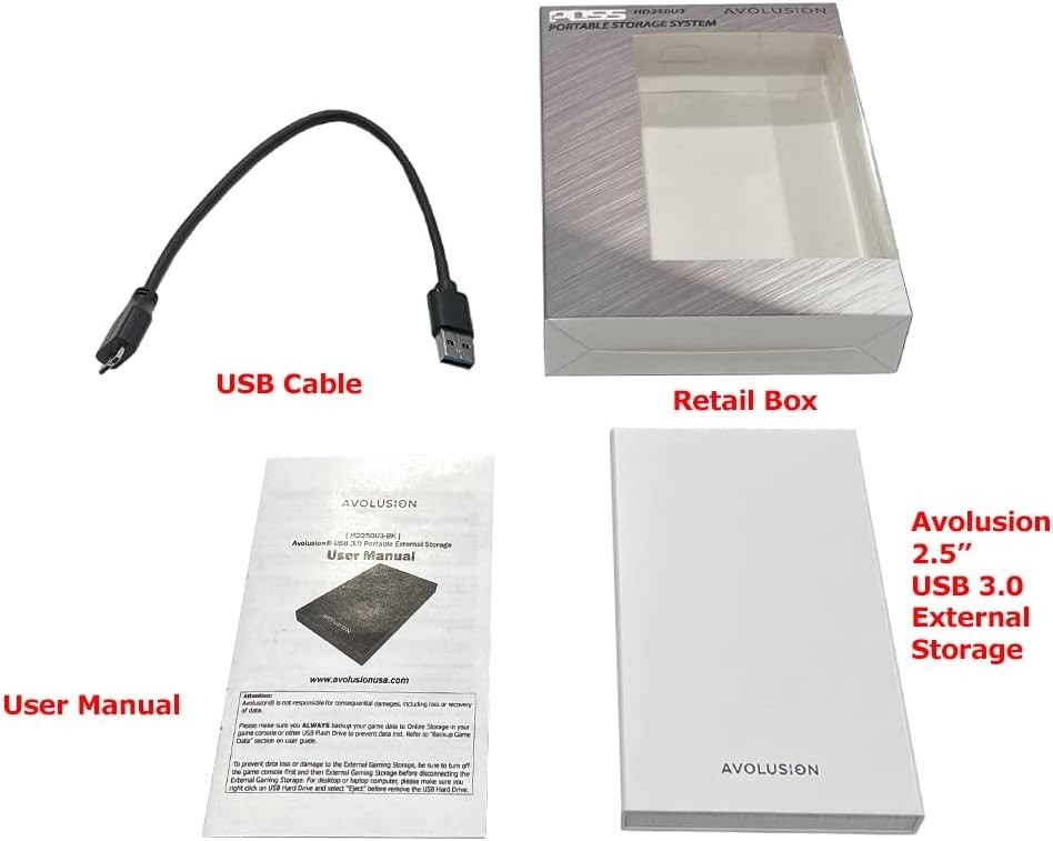 White 1TB USB 3.0 Gaming Hard Drive for PS5=
