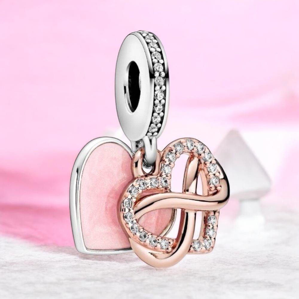 NEW Authentic PANDORA Sparkling Infinity Heart Dangle Charm #788878C01