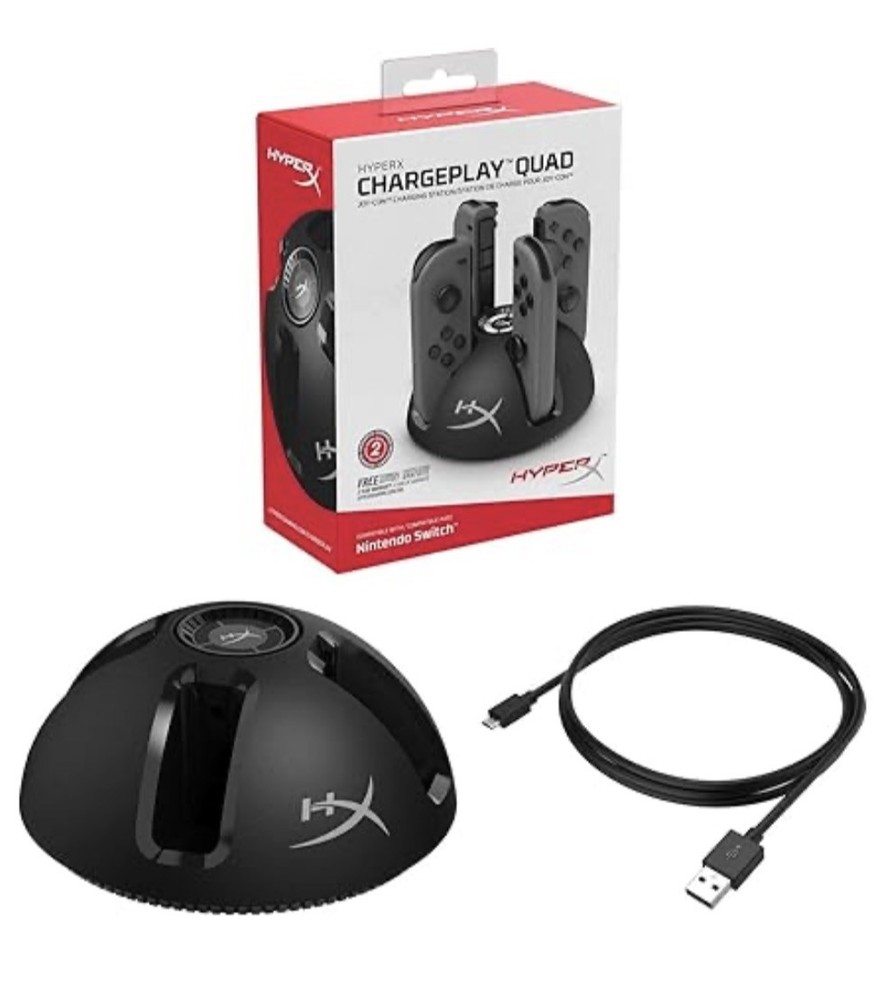 HYPERX CHARGEPLAY QUAD JOY-CON CONTROLLER CHARGER FOR NINTENDO SWITCH - GREY