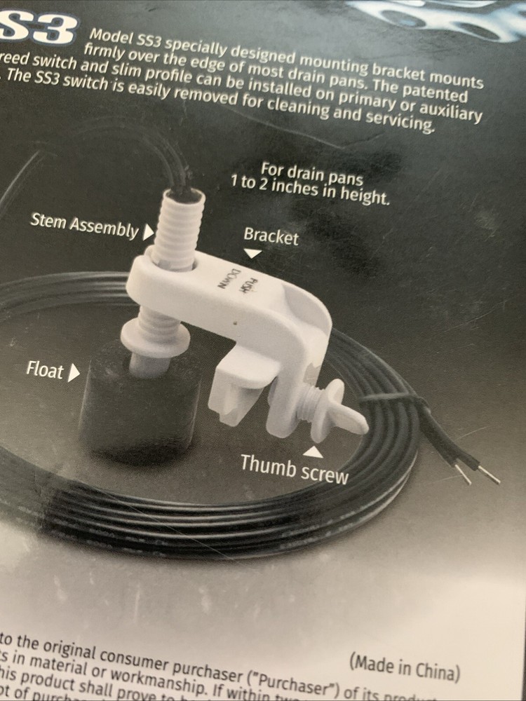 RECTORSEAL NEW SAFE-T-SWITCH SS3 97089 Adjustable Overflow Shut Off Switch